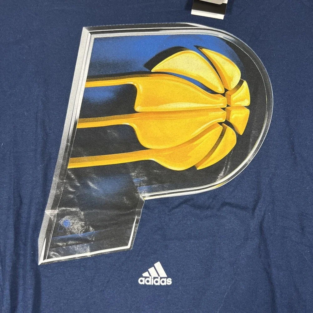 Adidas Indiana Pacers NBA Graphic T-Shirt Mens Large Navy Blue The Go-To Tee NWT